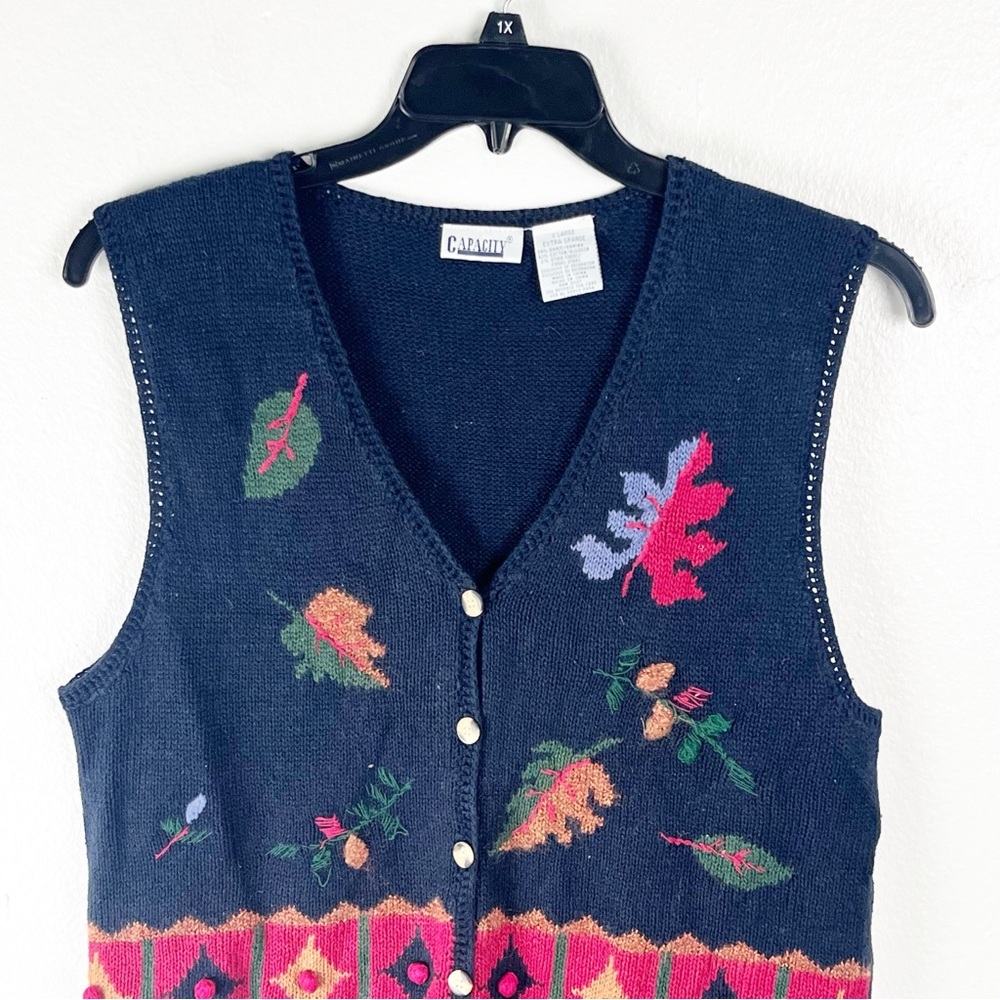 CAPACITY Vintage Fall Inspired V-Neck Button Cardigan Rustic Cabincore, Size XL - Picture 9 of 10